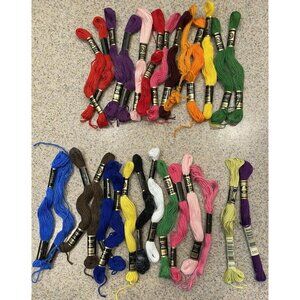 Cross Stitch Floss Needle Work Embroidery Threads Lot 28 Piece Janlynn DMC